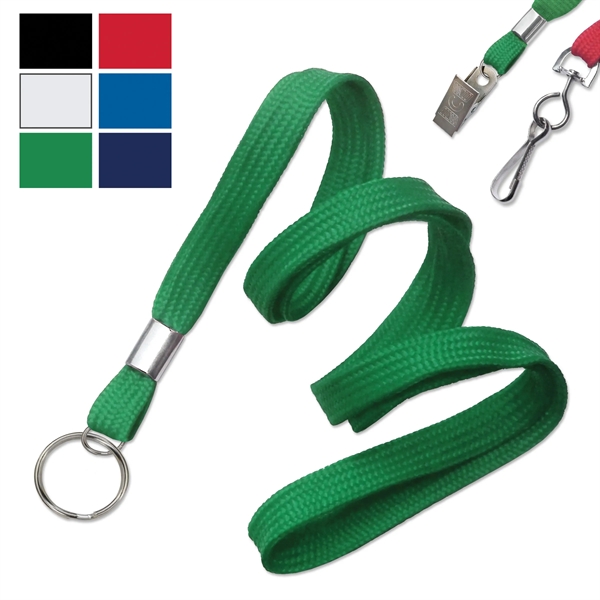 Available same day! Blank flat braided non-breakaway lanyards with a split... from ASI 79898 Promovision / PROMOVISION
