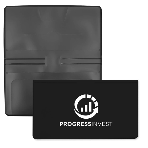 Checkbook cover made of vinyl measuring 3.43"H x 6.37"W with a... from ASI 54040 Fey Promo