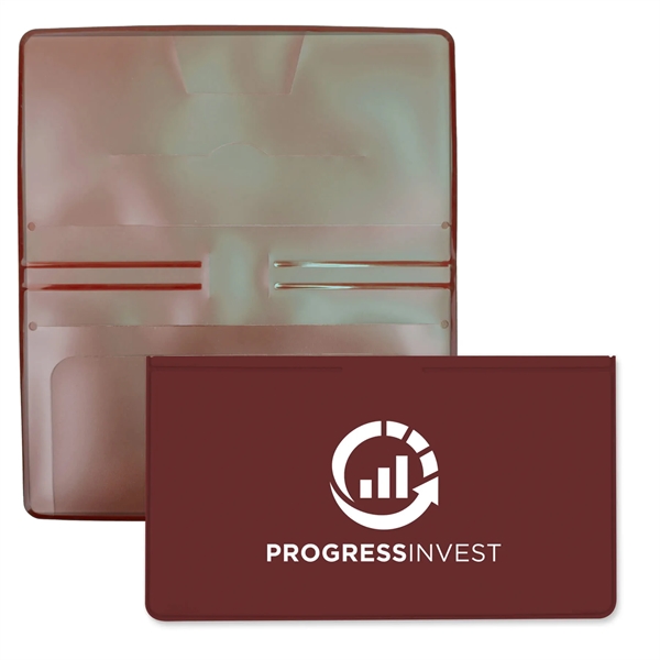 Checkbook cover made of vinyl measuring 3.43"H x 6.37"W with a... from ASI 54040 Fey Promo