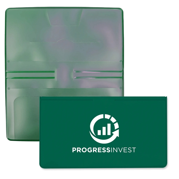 Checkbook cover made of vinyl measuring 3.43"H x 6.37"W with a... from ASI 54040 Fey Promo