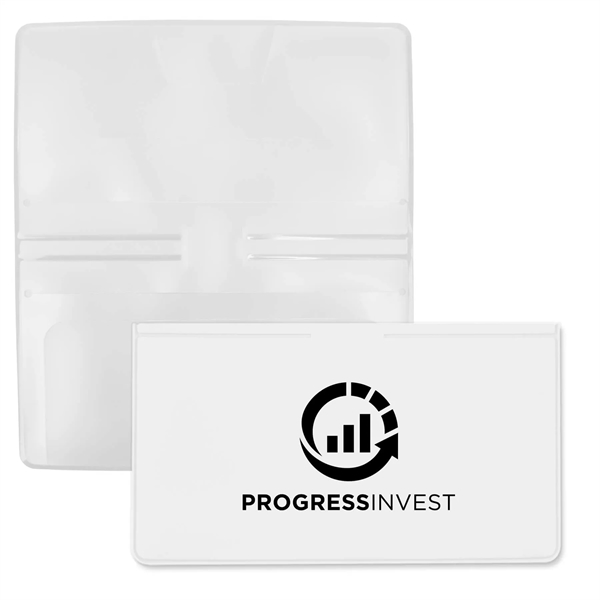 Checkbook cover made of vinyl measuring 3.43"H x 6.37"W with a... from ASI 54040 Fey Promo