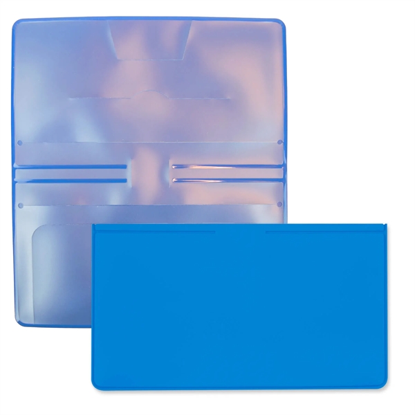 Checkbook cover made of vinyl measuring 3.43"H x 6.37"W with a... from ASI 54040 Fey Promo