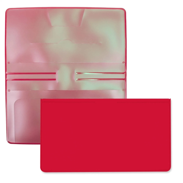 Checkbook cover made of vinyl measuring 3.43"H x 6.37"W with a... from ASI 54040 Fey Promo