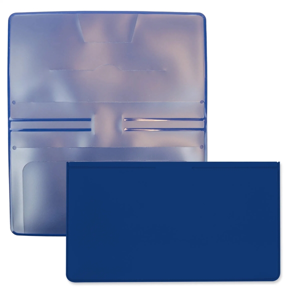 Checkbook cover made of vinyl measuring 3.43"H x 6.37"W with a... from ASI 54040 Fey Promo