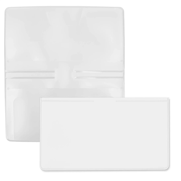 Checkbook cover made of vinyl measuring 3.43"H x 6.37"W with a... from ASI 54040 Fey Promo