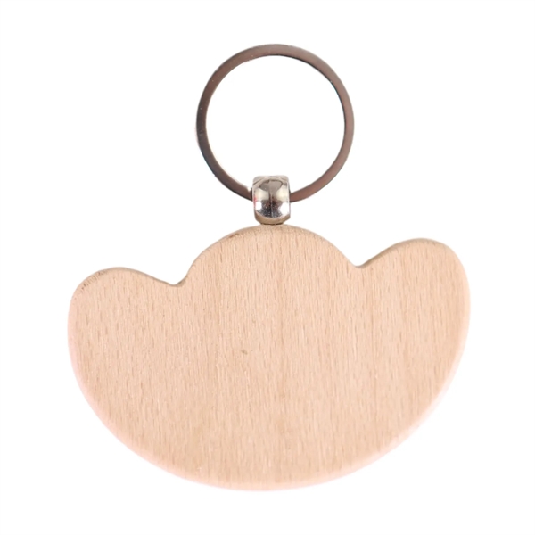 Tulip shaped wooden keychain plus laser engraving on 1 location... from ASI 37218 Athena Promo (tm)