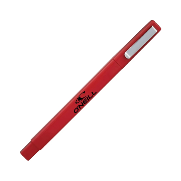 Soft-touch ballpoint pen with square barrel and removable cap.... from ASI 68190 Lungsal