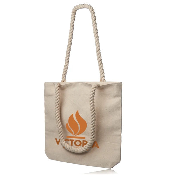 Cotton canvas tote bag with rope handles and zipper closure.... from ASI 39552 BEL Promo