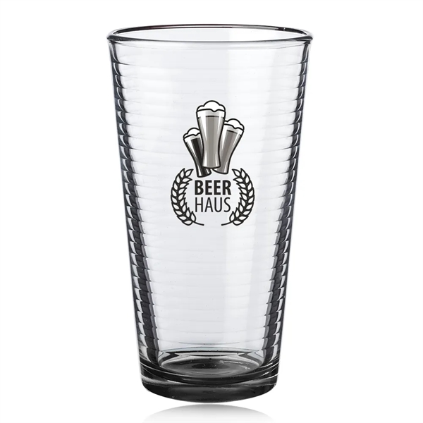 16 oz. pint glass with spiral design on the inside.... from ASI 39552 BEL Promo