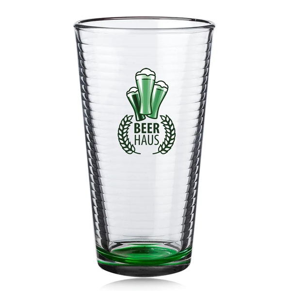 16 oz. pint glass with spiral design on the inside.... from ASI 39552 BEL Promo