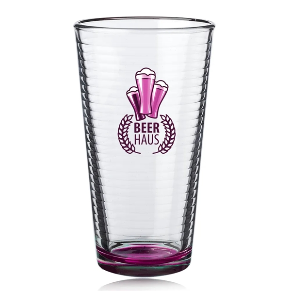 16 oz. pint glass with spiral design on the inside.... from ASI 39552 BEL Promo