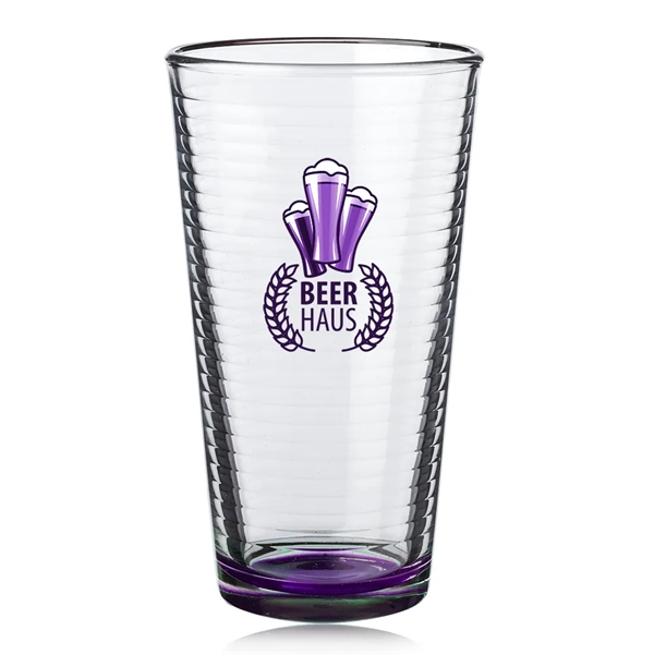 16 oz. pint glass with spiral design on the inside.... from ASI 39552 BEL Promo