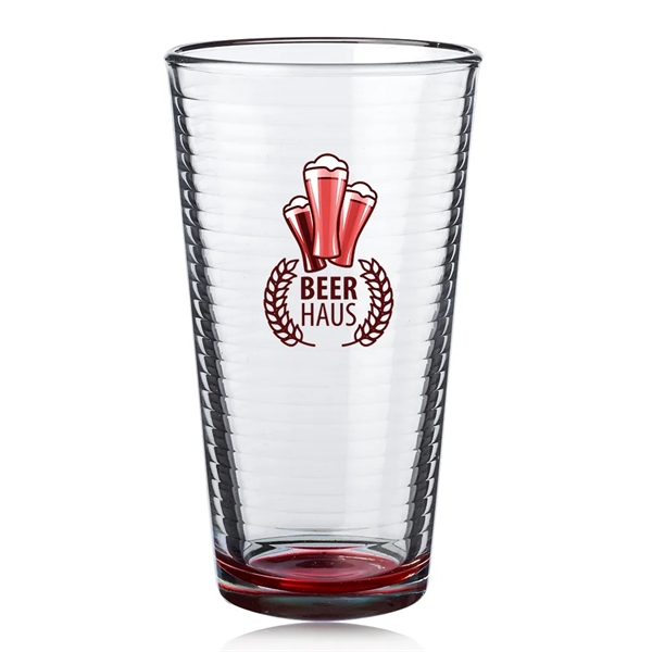 16 oz. pint glass with spiral design on the inside.... from ASI 39552 BEL Promo