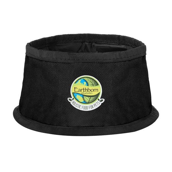 Compact 6" Pet Travel Bowl: Waterproof, expands for on-the-go hydration.... from ASI 92980 WOV-IN® / Promopet