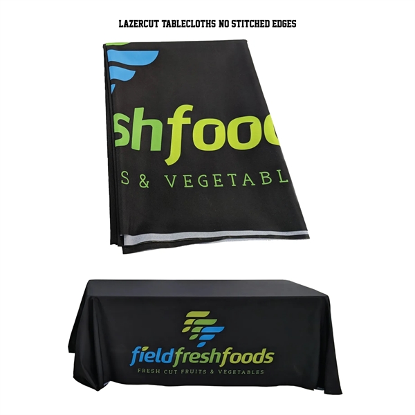 6' LazerCut 4-Sided Premium Sublimated Tablecloth, Drape Style, Closed Back... from ASI 53509 FIEL-Fairdeal Import & Export / FIEL