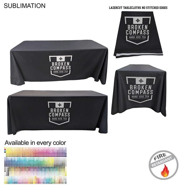 6' LazerCut 4-Sided Premium Sublimated Tablecloth, Drape Style, Closed Back... from ASI 53509 FIEL-Fairdeal Import & Export / FIEL