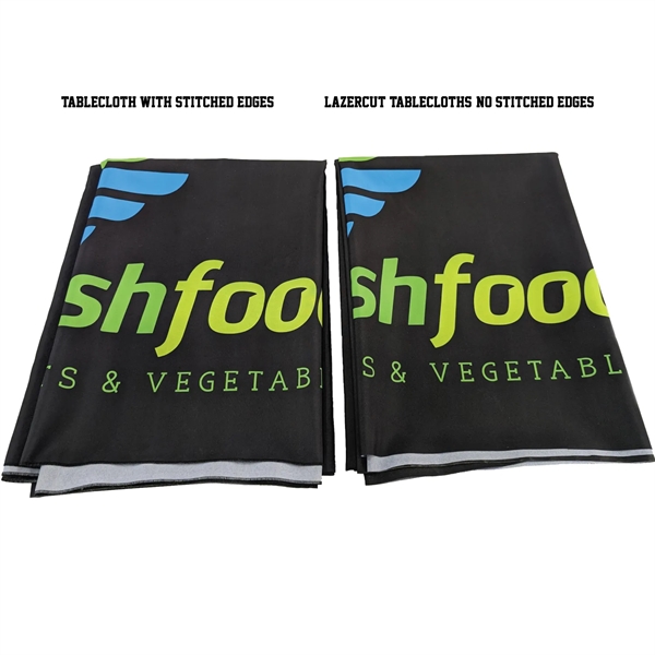 6' LazerCut 3-Sided Sublimated Tablecloth, Drape Style, Open Back... from ASI 53509 FIEL-Fairdeal Import & Export / FIEL