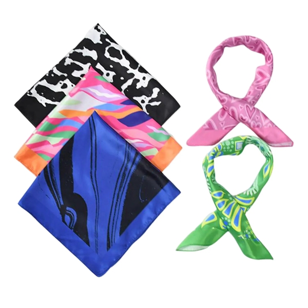 Satin reusable bandana plus full color digital imprint on 1 location... from ASI 37218 Athena Promo (tm)
