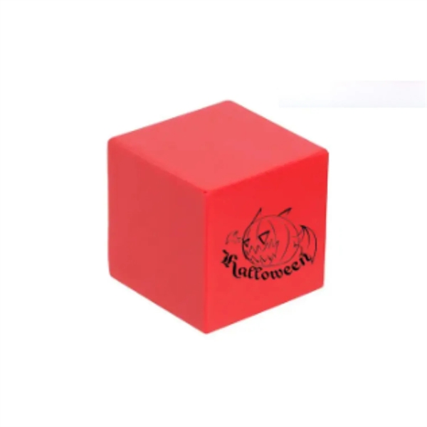Cube shaped stress reliever soft toy with heat transfer printing on... from ASI 37218 Athena Promo (tm)