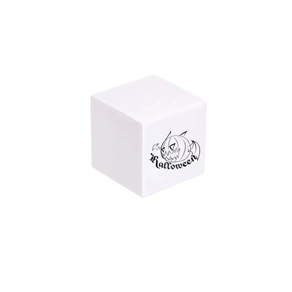 Cube shaped stress reliever soft toy with heat transfer printing on... from ASI 37218 Athena Promo (tm)