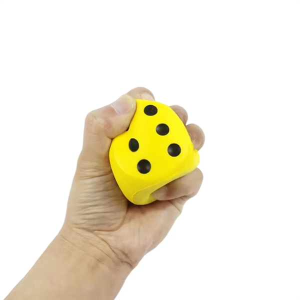Dice shaped stress reliever soft toy with heat transfer printing on... from ASI 37218 Athena Promo (tm)
