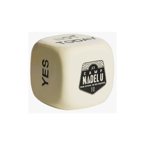 Dice shaped stress reliever soft toy with heat transfer printing on... from ASI 37218 Athena Promo (tm)