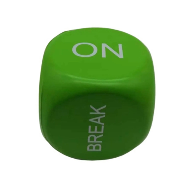 Dice shaped stress reliever soft toy with heat transfer printing on... from ASI 37218 Athena Promo (tm)