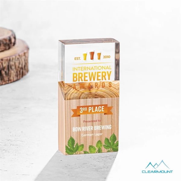 The Plante VividPrint™ Award features a wooden column block with an... from ASI 84592 St Regis Group / Clearmount