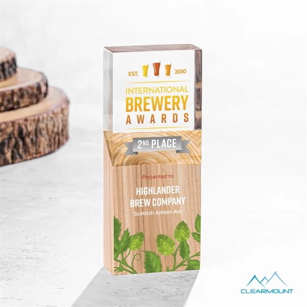 The Plante VividPrint™ Award features a wooden column block with an... from ASI 84592 St Regis Group / Clearmount