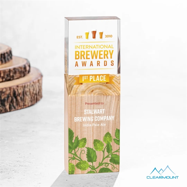 The Plante VividPrint™ Award features a wooden column block with an... from ASI 84592 St Regis Group / Clearmount