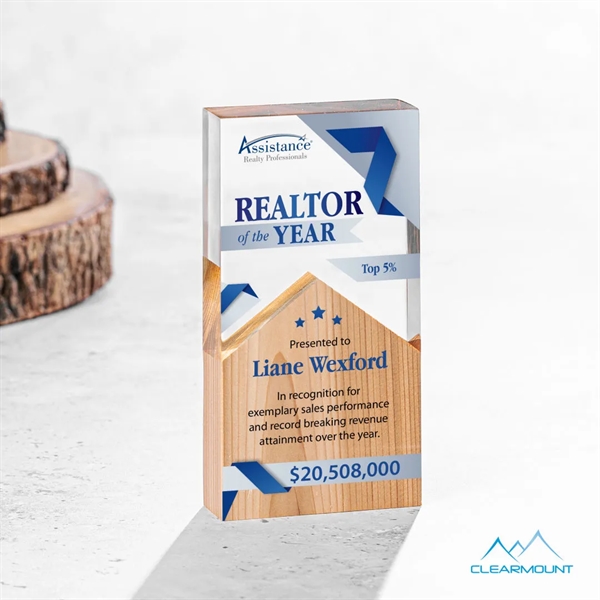 The Montagnes VividPrint Award features a unique composition, showcasing an acrylic... from ASI 84592 St Regis Group / Clearmount