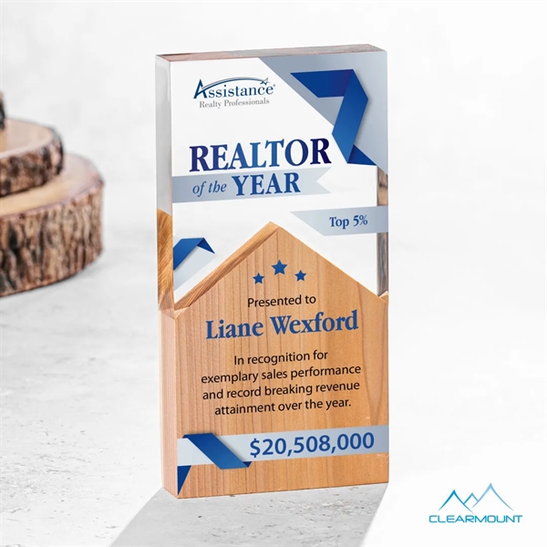 The Montagnes VividPrint Award features a unique composition, showcasing an acrylic... from ASI 84592 St Regis Group / Clearmount