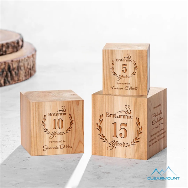 The Feuille Award is a simple wooden cube that has so... from ASI 84592 St Regis Group / Clearmount