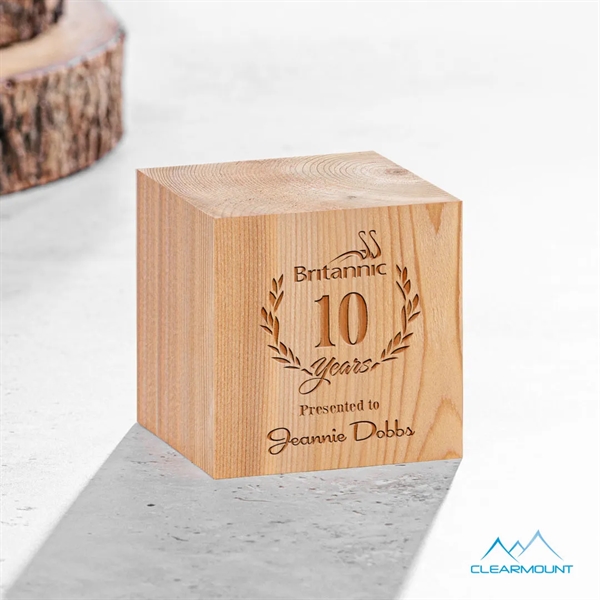 The Feuille Award is a simple wooden cube that has so... from ASI 84592 St Regis Group / Clearmount