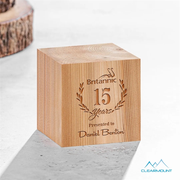 The Feuille Award is a simple wooden cube that has so... from ASI 84592 St Regis Group / Clearmount