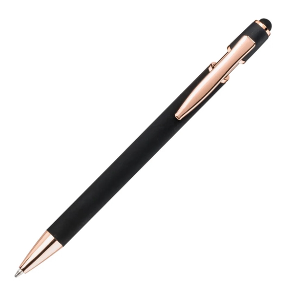 Anton Aluminum Ink Pen features rose gold accents, a satin metal... from ASI 84592 St Regis Group