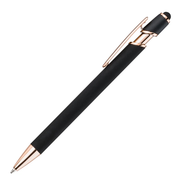 Anton Aluminum Ink Pen features rose gold accents, a satin metal... from ASI 84592 St Regis Group