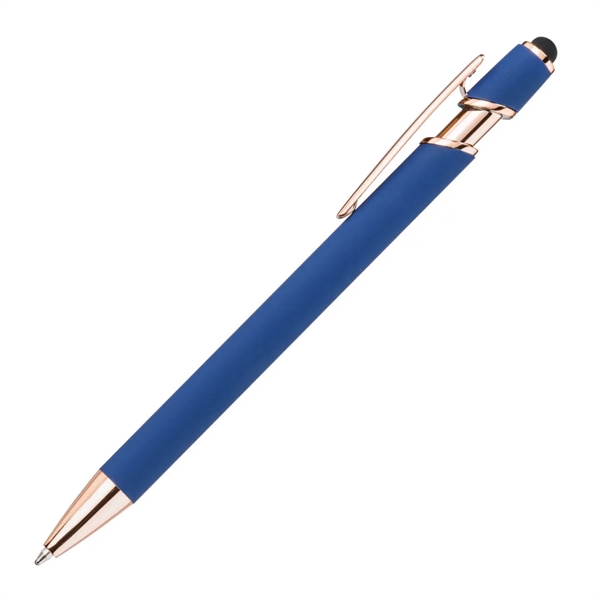 Anton Aluminum Ink Pen features rose gold accents, a satin metal... from ASI 84592 St Regis Group