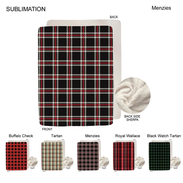 Stock Plaid Design Plush Sherpa Lined Micro Mink Throw, 60"x80", Sublimated... from ASI 53509 FIEL-Fairdeal Import & Export / FIEL