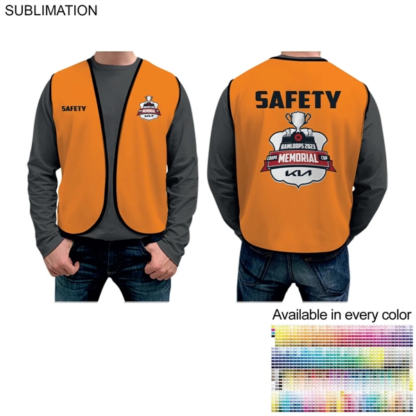 Domestic Made SAFETY Poplin Vest, Fully Sublimated front and back, Available... from ASI 53509 FIEL-Fairdeal Import & Export / FIEL