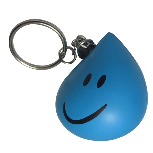 Water drop stress shaped soft stress reliever keychain with heat transfer... from ASI 37218 Athena Promo (tm)