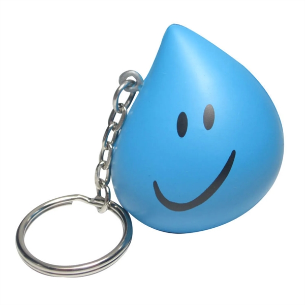 Water drop stress shaped soft stress reliever keychain with heat transfer... from ASI 37218 Athena Promo (tm)