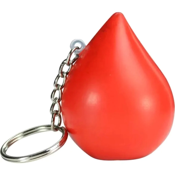Water drop stress shaped soft stress reliever keychain with heat transfer... from ASI 37218 Athena Promo (tm)