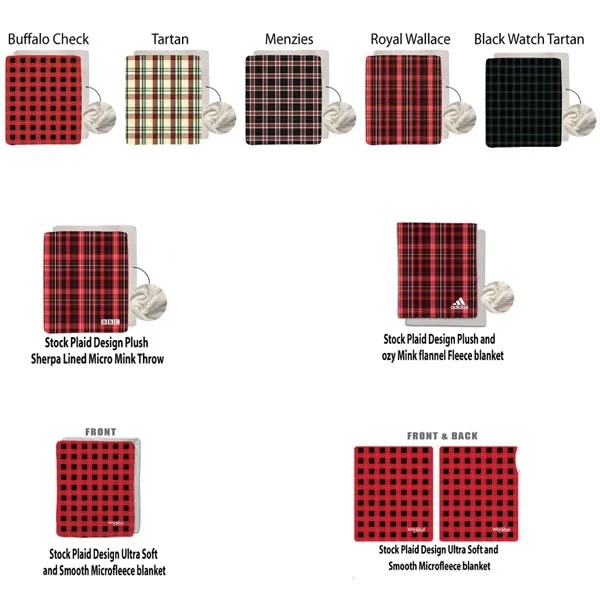 Stock Plaid Design Ultra Soft and Smooth Microfleece blanket, 50"x60", Sublimated... from ASI 53509 FIEL-Fairdeal Import & Export / FIEL