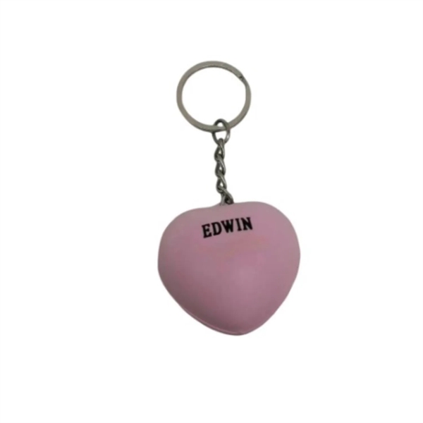 Heart shaped stress reliever keychain with heat transfer printing on 1... from ASI 37218 Athena Promo (tm)