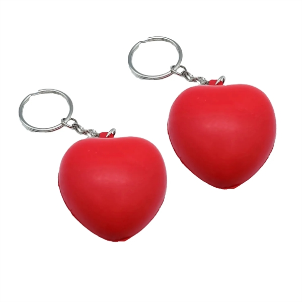 Heart shaped stress reliever keychain with heat transfer printing on 1... from ASI 37218 Athena Promo (tm)