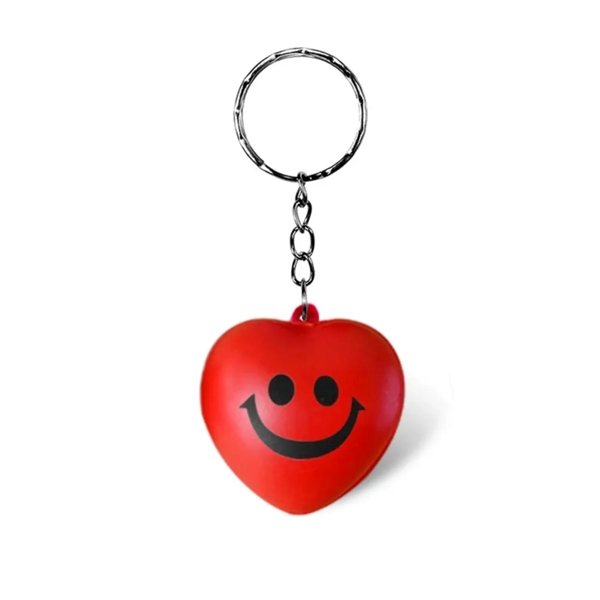 Heart shaped stress reliever keychain with heat transfer printing on 1... from ASI 37218 Athena Promo (tm)