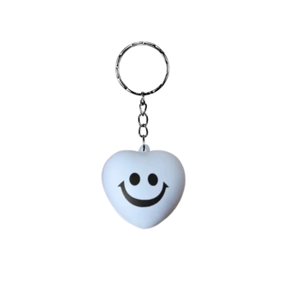 Heart shaped stress reliever keychain with heat transfer printing on 1... from ASI 37218 Athena Promo (tm)