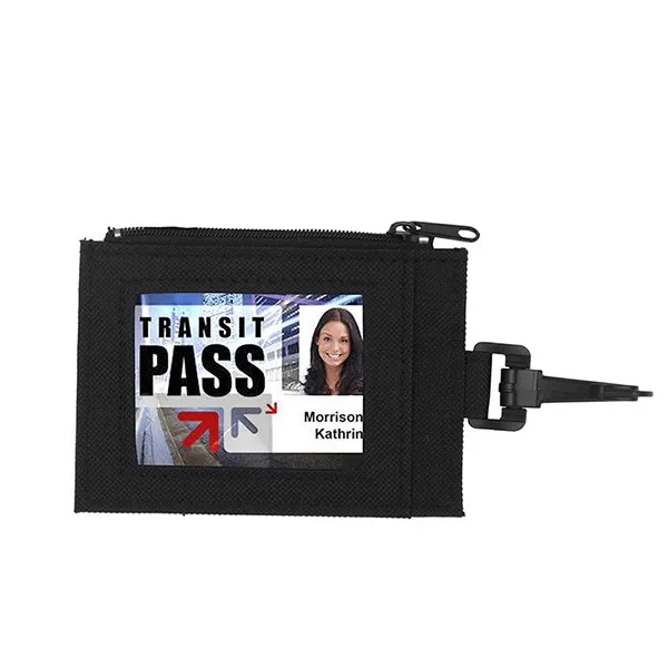 Zipper carabiner ID wallet with white earbuds.... from ASI 62660 Innovation Line