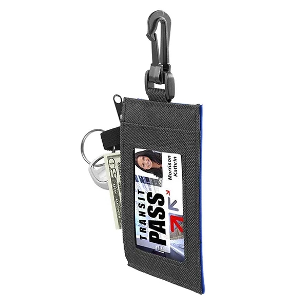 Zipper carabiner ID wallet with white earbuds.... from ASI 62660 Innovation Line